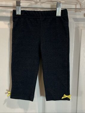 Kids Navy Leggings with Yellow Bow Accent